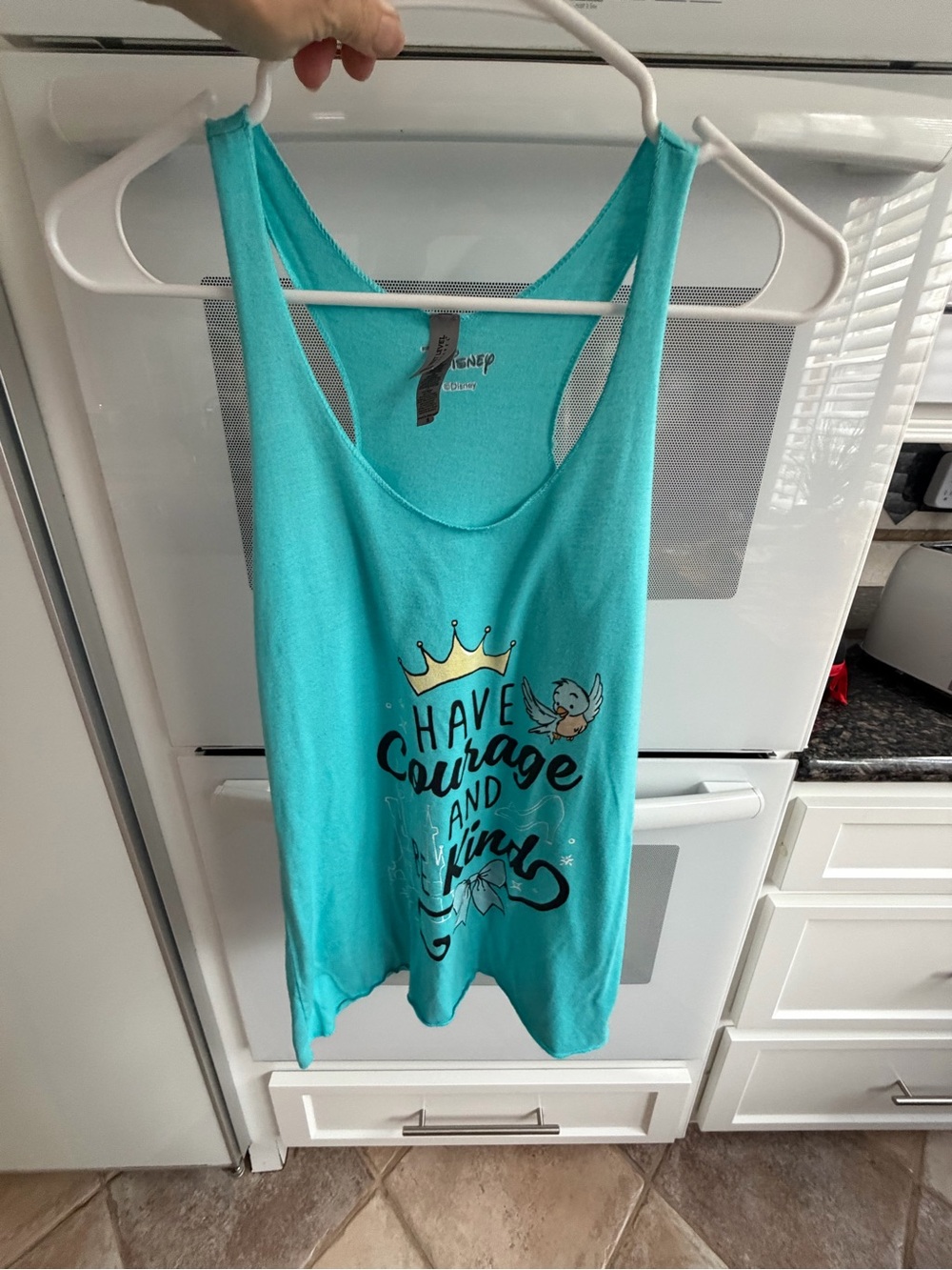 Next Level Apparel Aqua Racerback Tank with Crown & Bird Graphic
